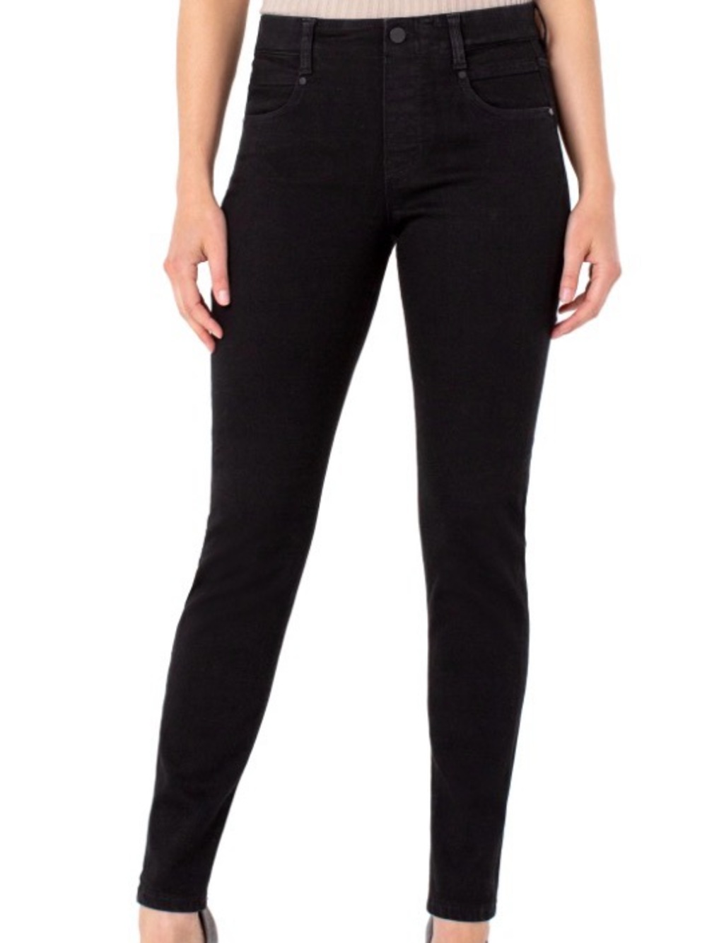 Liverpool Gia Glider Skinny Black Pants (Viscose & Nylon)